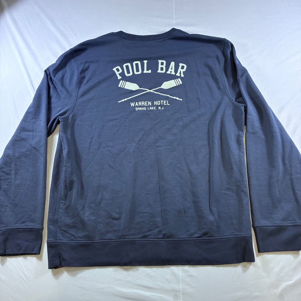 Faherty Pool Bar Warren Hotel Sweatshirt Mens XXL Navy Blue Graphic Pullover